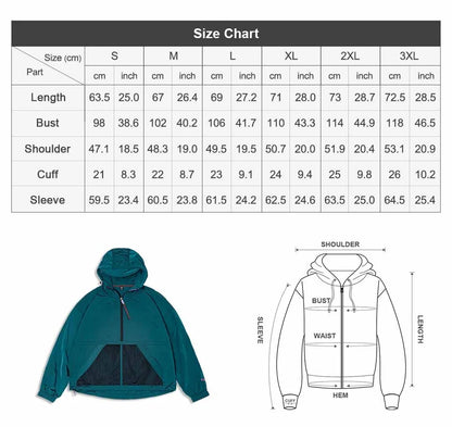 MADEN Gorpcore Half-zip Hooded Jacket Men Lightweight Relaxed Oversized Light Outdoor Utility Workwear Casual Spring Autumn