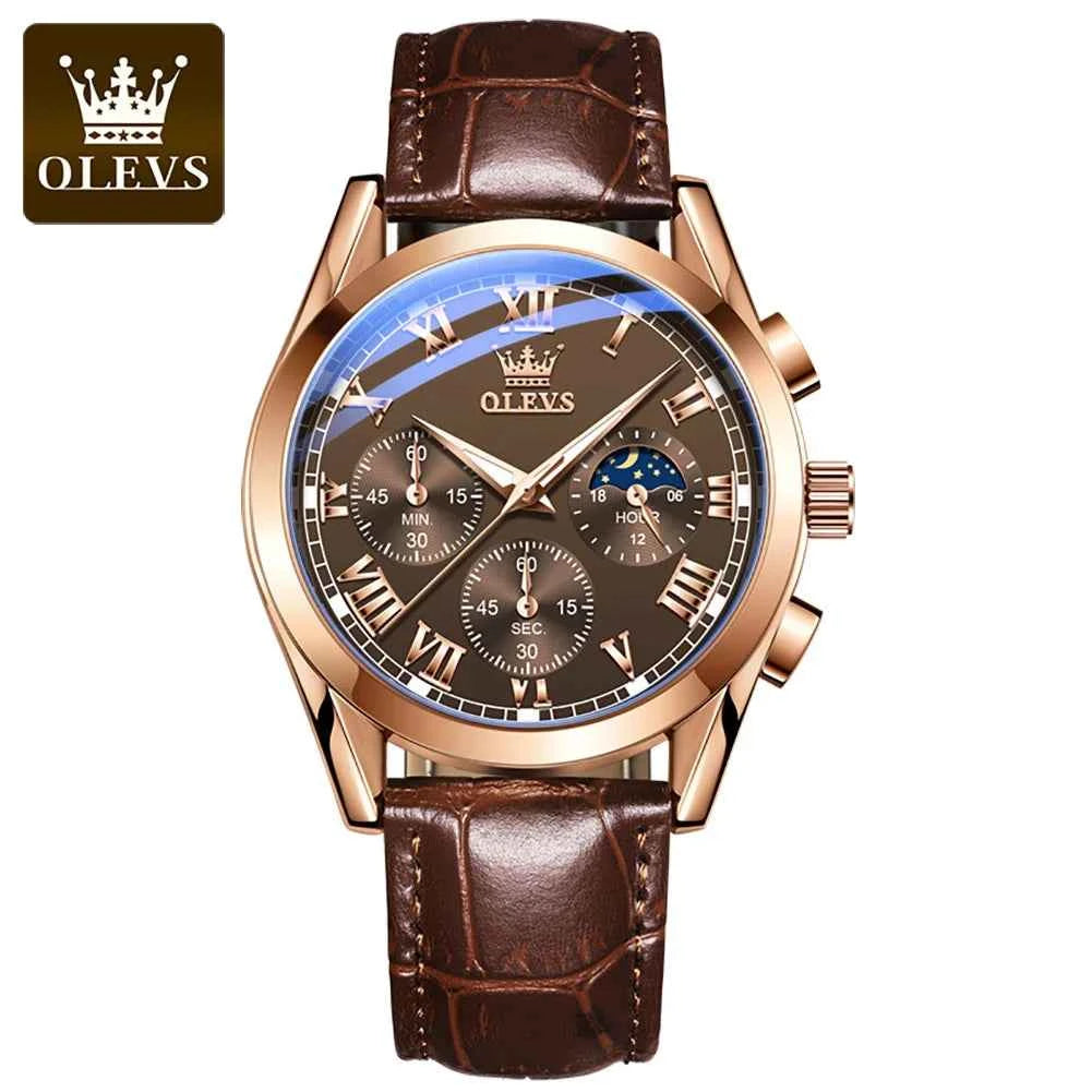 OLEVS 2871 Waterproof Watch - Original Quartz Luminous Business Sports Watch for Men & Women with Gift Box
