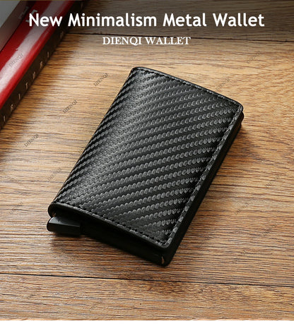 DIENQI RFID Carbon Fiber Card Holder Wallet