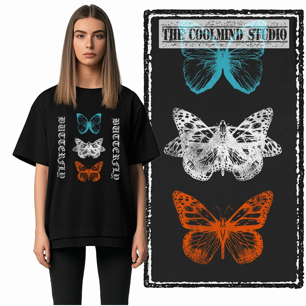 COOLMIND X0119 Wings of Joy Butterfly Cotton Tee