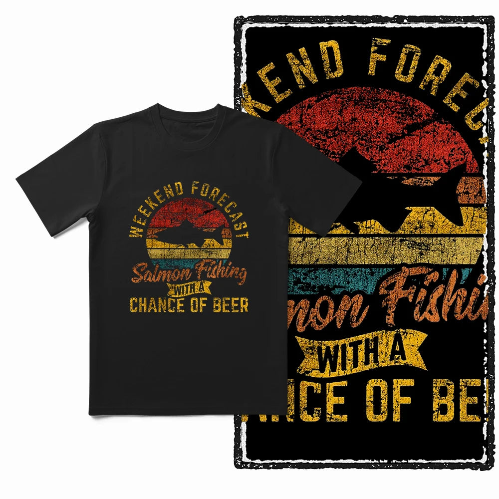 COOLMIND Z1018 Funny Fishing Graphic Cotton Tee