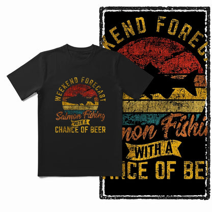 COOLMIND Z1018 Funny Fishing Graphic Cotton Tee