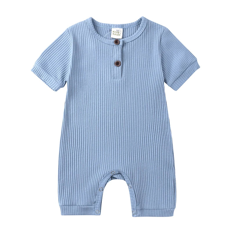 Kids Tales Little Everyday Ribbed Cotton-Blend Baby Romper