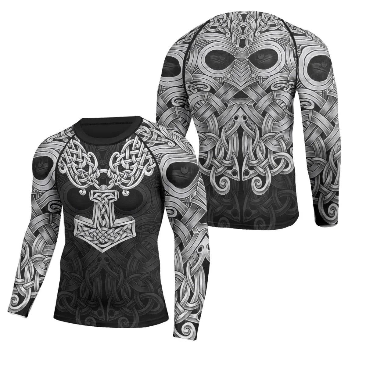 Aztec Heritage Rash Guard for Men - Long-Sleeved UPF 50+ Quick-Drying Compression Shirt for Fitness and Workouts