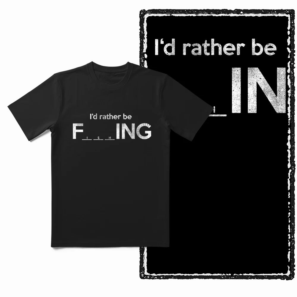 COOLMIND Z1018 Funny Fishing Graphic Cotton Tee