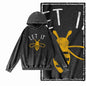 Hive Mind Bees Graphic Acid-Washed Black Hoodie