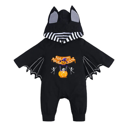 Kids Tales Batty Boo Cotton-Blend Halloween Baby Romper