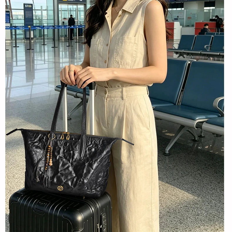 FOXER Luxury Genuine Leather Tote Bag