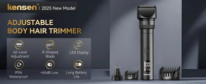 Kensen S29 Hair Trimmer - 2 in 1 Adjustable Hair Clipper Kit with Electric Razor for Wet/Dry Hair Cutting and Nose Hair Trimming
