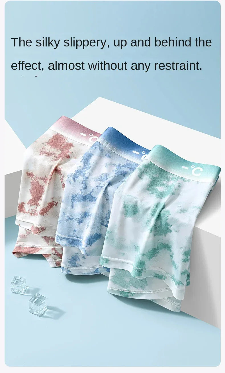 4 Pack Men's Ice Silk Boxer Shorts - ShopHub