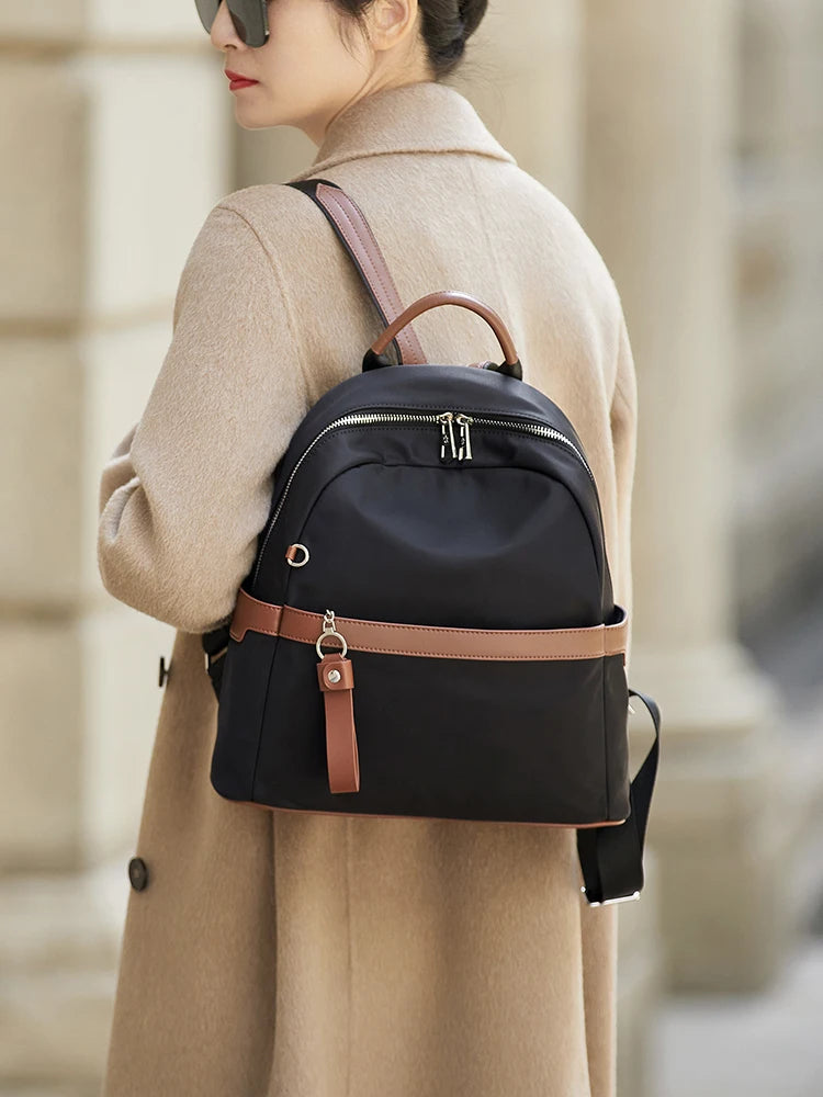 ZOOLER Oxford & Leather Female Letter Backpack
