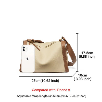 Women's Cowhide Leather Shoulder Bag Vintage Soft Messenger Handbag Fashion Crossbody Bags Female Underarm Bag DF900083S