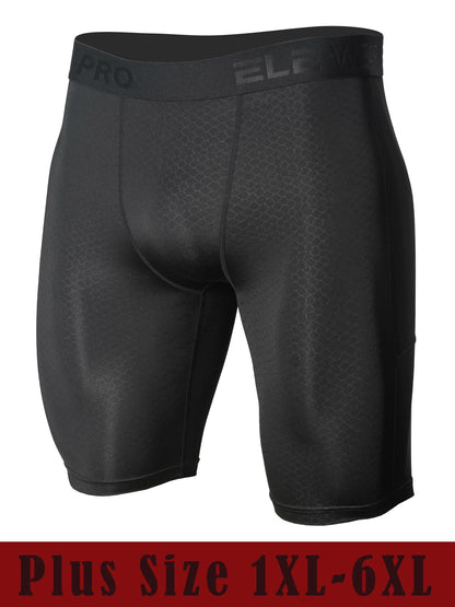 Men's Sports Running Underwear with Side Pockets, Plus Size 1XL-6XL