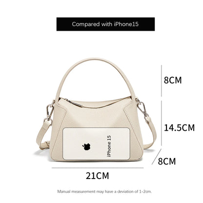 FOXER Lady's Handbag Cow Leather Shoulder Bag Small Size Crossbody Minimalist Style Bag Commute Work High Quality