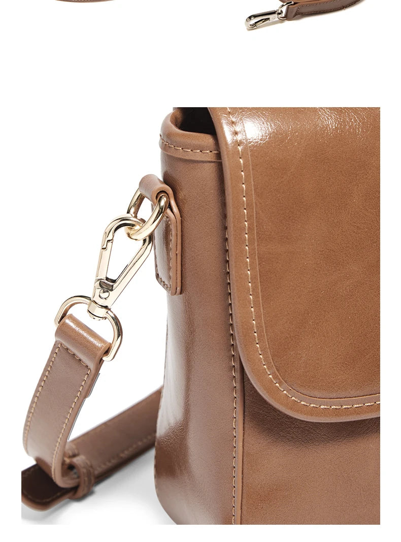 FOXER Split Cowhide Leather Crossbody Bag