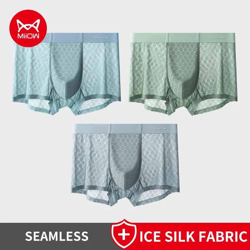 Experience Ultimate Comfort with MiiOW Breathable Men's Boxer Underwear - Set of 3