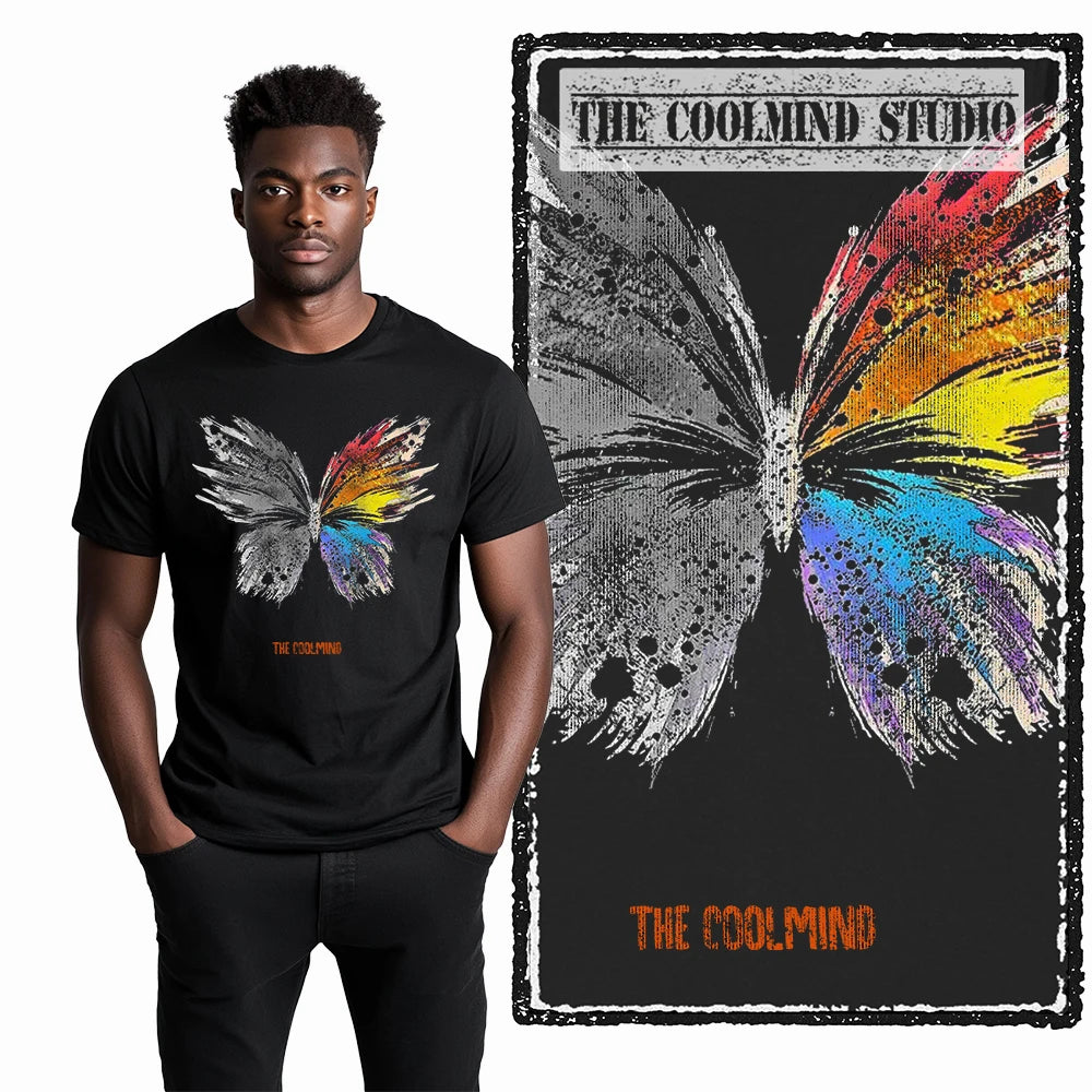 COOLMIND X0111 Butterfly Bliss Graphic Cotton Tee
