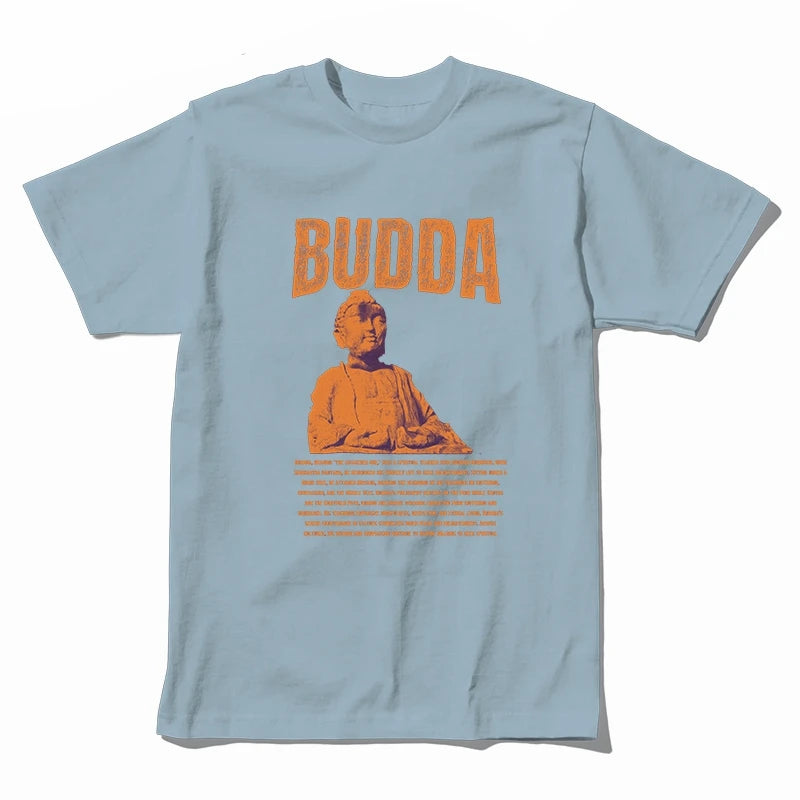 COOLMIND U0003 Buddha Statue Graphic Cotton Tee