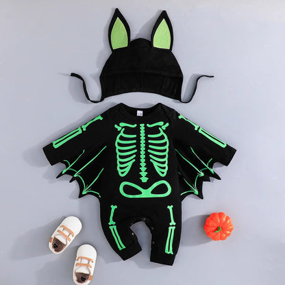 Kids Tales Batty Boo Cotton-Blend Halloween Baby Romper