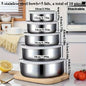 5-Piece Stainless Steel Food Containers Set