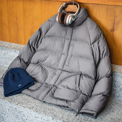 MADEN Retro Raglan Padded Jacket | Grey