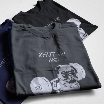 COOLMIND PU0117A Go Home or Go Hard Pug Cotton Tee