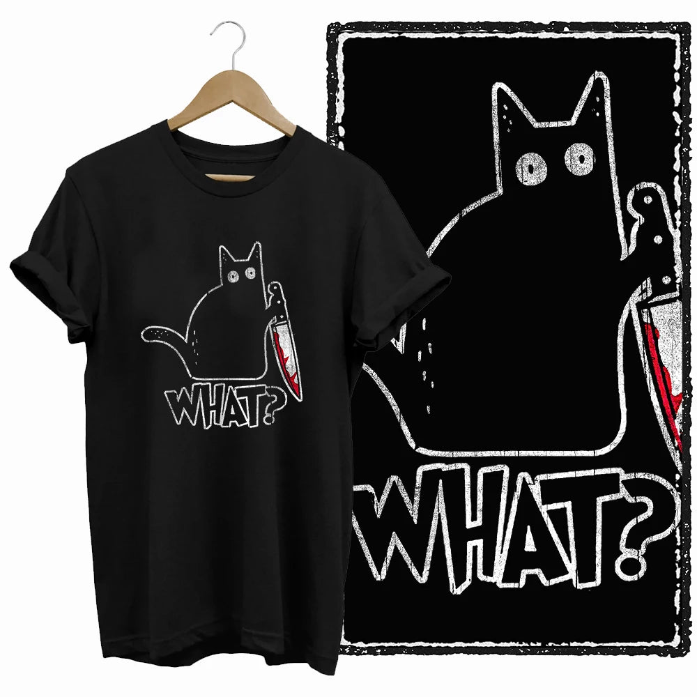 COOLMIND Black Cat Graphic Cotton T-Shirt | Women's Design Collection
