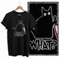 COOLMIND Black Cat Graphic Cotton T-Shirt | Women's Design Collection