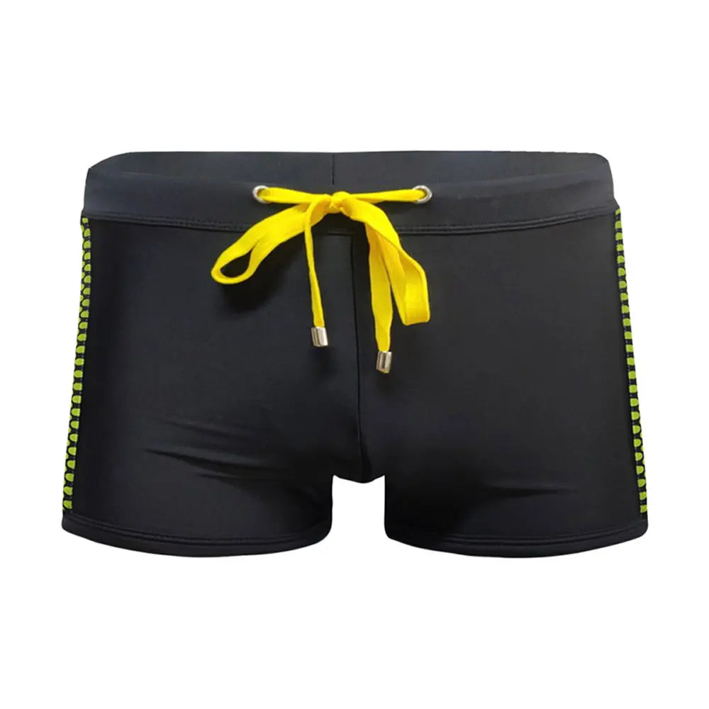 UXH Men's Swimwear Low Waist Surfing Trunk swim short sexy personality Swimsuit male pocket swimming beach board short men bathing