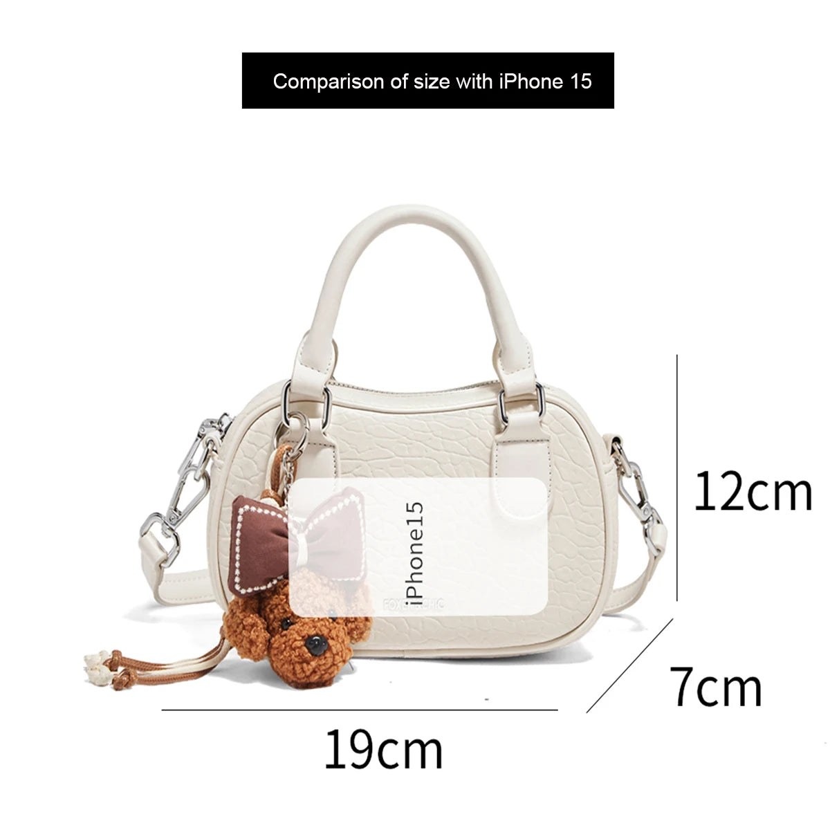 FOXER White Cowhide Leather Women's Shoulder Bag