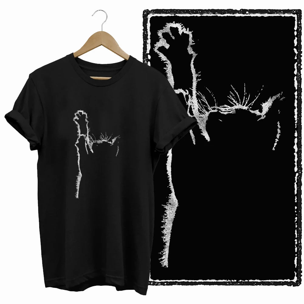 COOLMIND Black Cat Graphic Cotton T-Shirt | Women's Design Collection