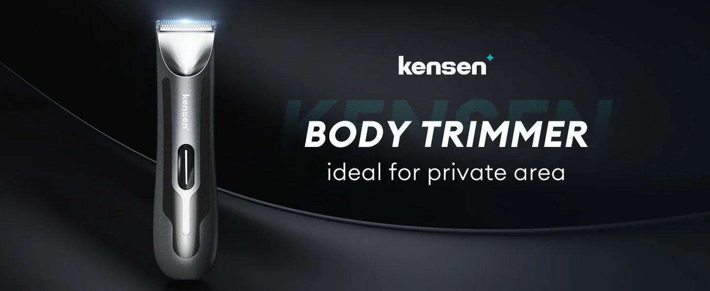 Kensen S10 Electric Groin Hair Trimmer for Men - Waterproof Body Groomer with Replaceable Ceramic Blade