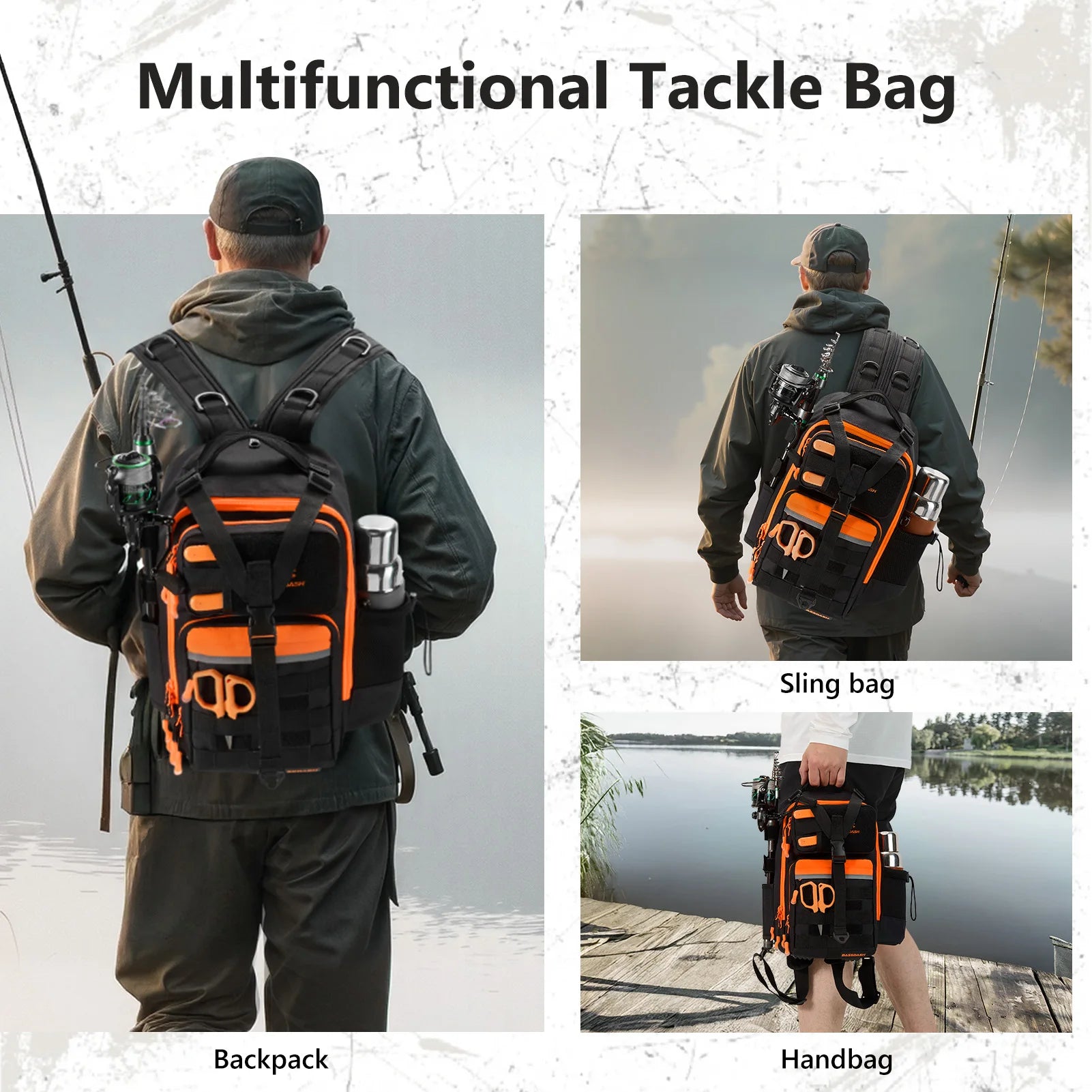 BASSDASH Fishing Backpack Convertible Sling Bag ShopHub