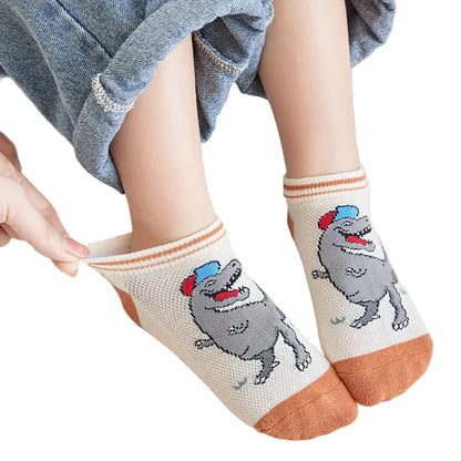 5 Pairs Boys' Dinosaur Socks – Soft & Breathable (4 sizes available) Habicare