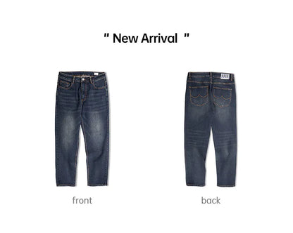 Maden Men's Vintage 11.5oz Denim Washed Straight Jeans