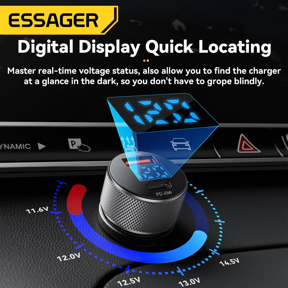 Essager Dual-port 45W USB-C car charger
