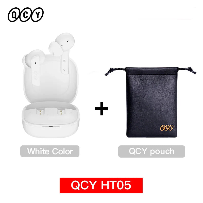 QCY HT05 ANC Wireless Earbuds - TWS Bluetooth 5.2 with 40dB Active Noise Cancellation and In-Ear Mics