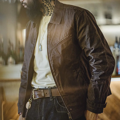 Maden Men's Vintage IV Oil Waxed Canvas Jacket