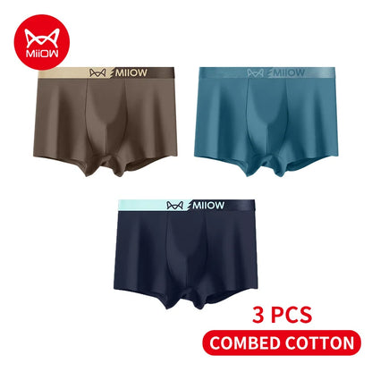 MiiOW Men's Cotton Underwear Set - Cozy Boxer Briefs
