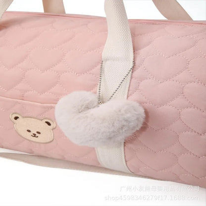Large Capacity Mommy Bag Travel Tote Bag for Women Baby Diaper Bag Floral Print Multifunctional Crossbody Bag