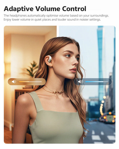 QCY Crossky R70 Wireless Headphones - Hi-Res Open-Ear Bluetooth 6.0 Earhooks with Bass Boost