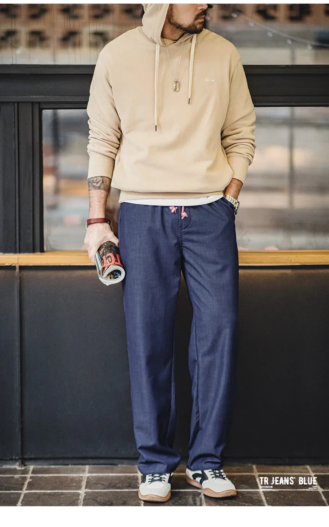 Maden Vintage Men's Loose Casual Straight Denim Pants
