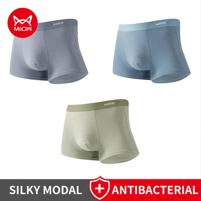 MiiOW Antibacterial Modal Men Underwear - 3 Pcs Breathable Boxers