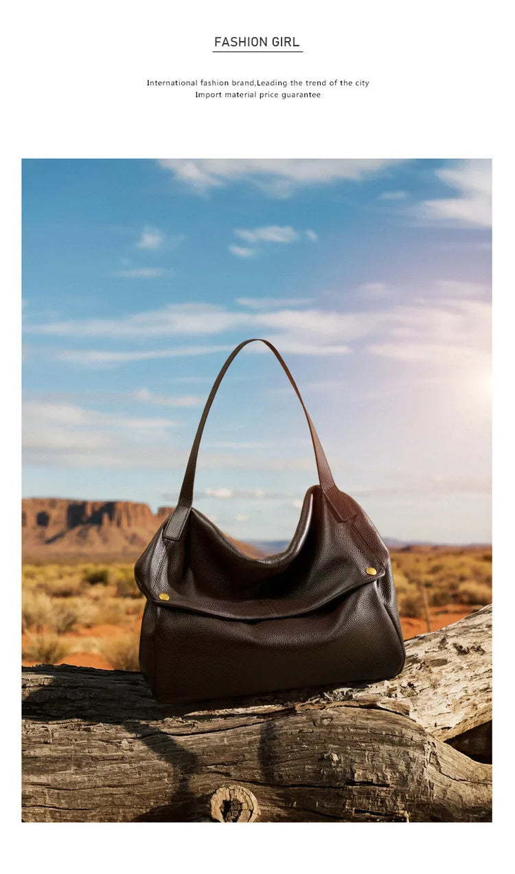 FOXER Genuine Leather Shoulder Bag for Women Large Capacity Handbag Female Casual Tote Bag Computer Bag Crossbody Purse as Gift