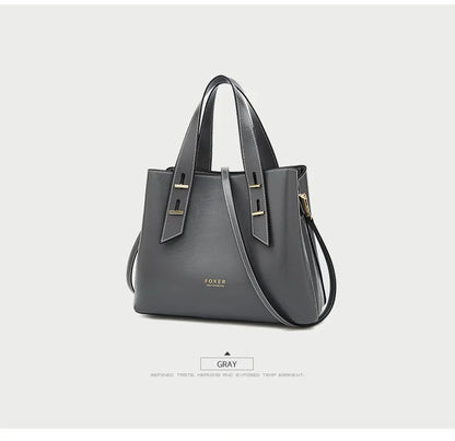 High Quality Women Split Leather Handbag Fashion Workplace Big Capacity Tote Bag Commuter Crossbody Shoulder Bags Mother's Gift