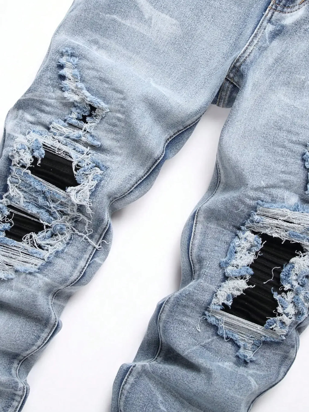 Men's Stretchy Denim Jeans Featuring Trendy Ripped Designs - ShopHub