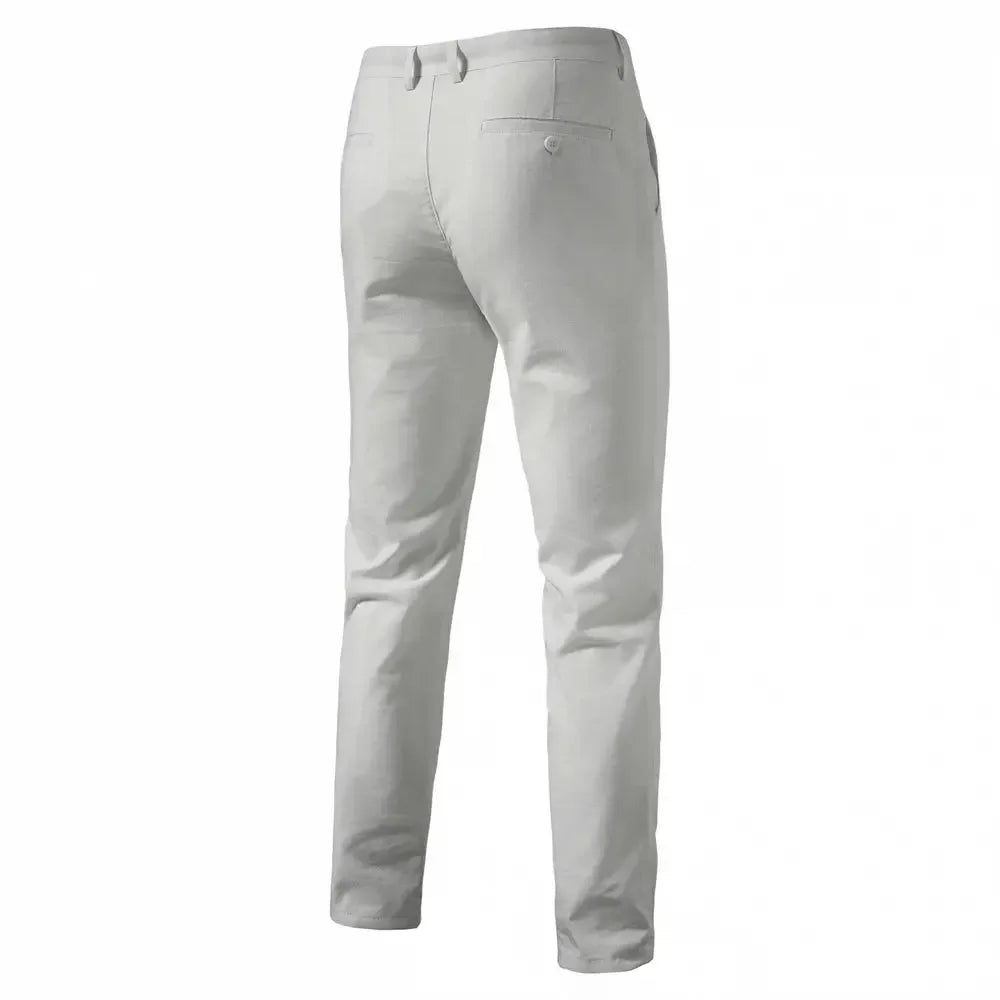 AIOPESON Men's Solid Colour Linen Long Pants - ShopHub