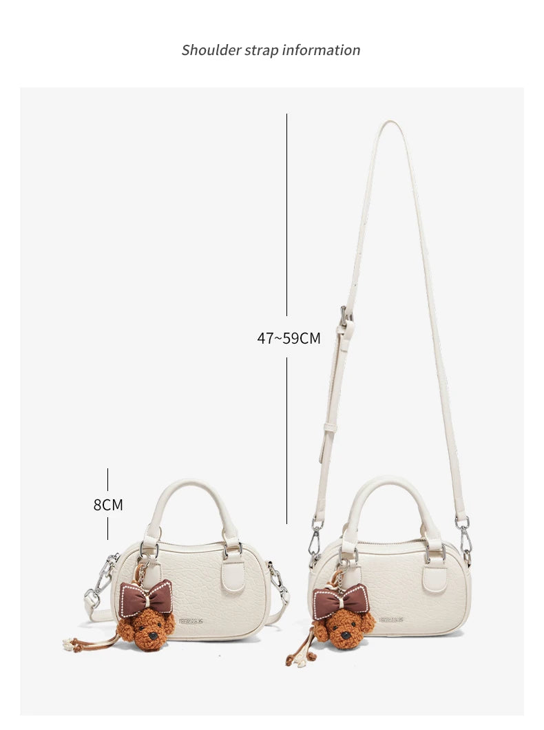 FOXER White Cowhide Leather Women's Shoulder Bag