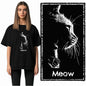 COOLMIND Cat Graphic T-Shirt | Women's Relaxed Black Tee