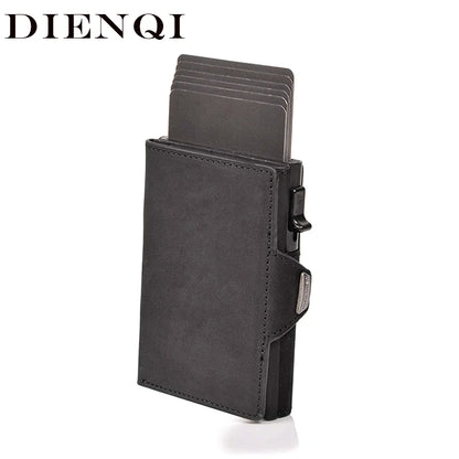 100% Crazy Horse Genuine Leather Men's Wallets - Rfid Card Holder